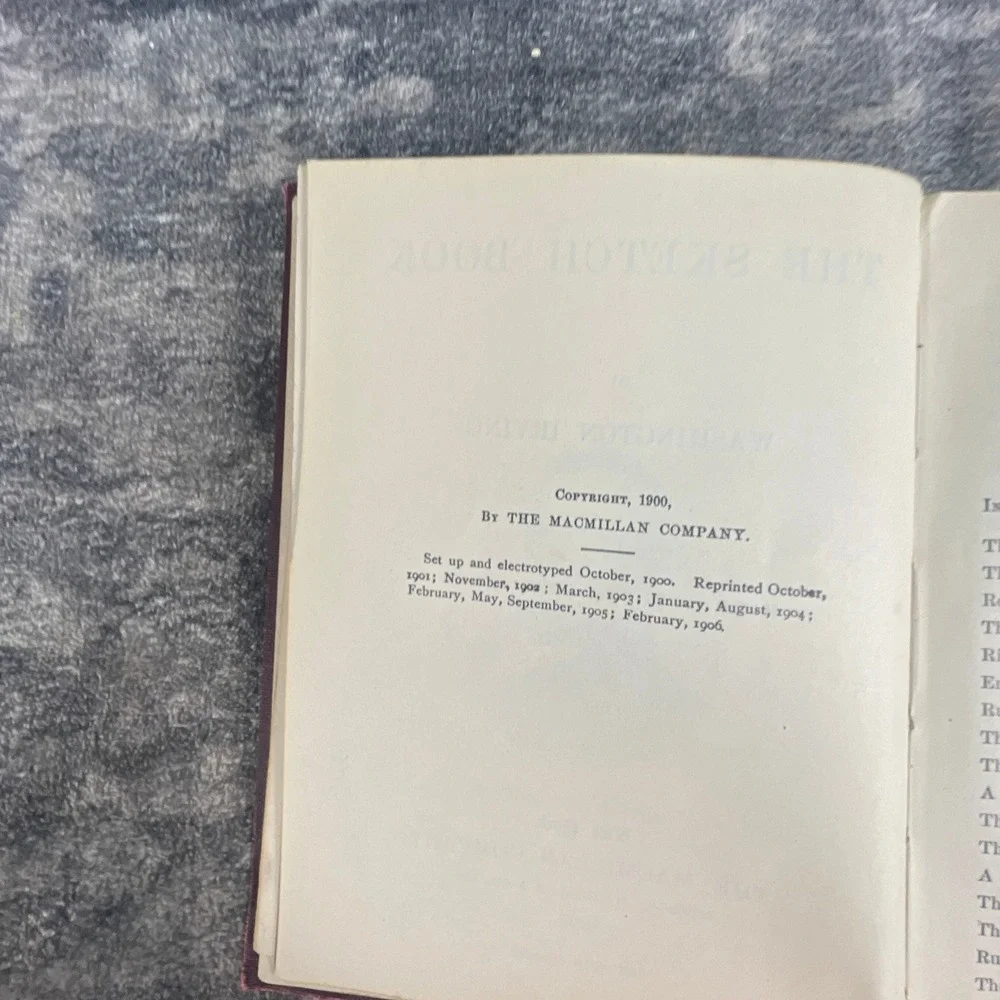 Irving's Sketch Book Washington Irving Macmillan 1906 Reprint Hardcover Classic
